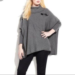 Turtleneck Poncho Grey Sweater